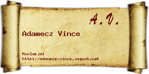 Adamecz Vince névjegykártya